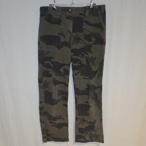 Sanctuary Women's Wide Leg Green Camouflage Flare Jeans